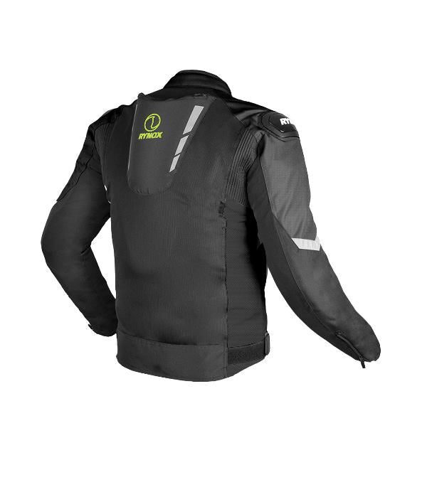 Rynox Delta GT Jacket – Black Hi-Viz Green