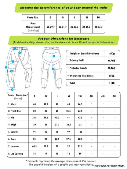 Rynox Dune Neo Offroad Pants - Black