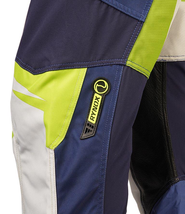 Rynox Dune Neo Offroad Pants - Blue Orange - Blue Hi-Viz Green