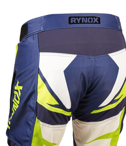 Rynox Dune Neo Offroad Pants - Blue Orange - Blue Hi-Viz Green