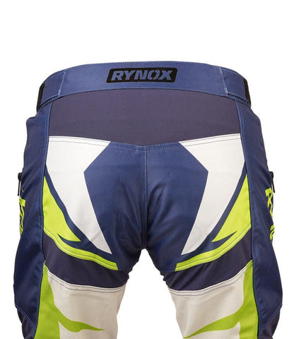 Rynox Dune Neo Offroad Pants - Blue Orange - Blue Hi-Viz Green