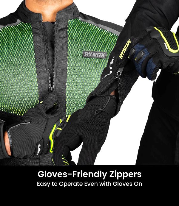 Rynox Helium GT 3 Jacket-Black Hi-viz Green