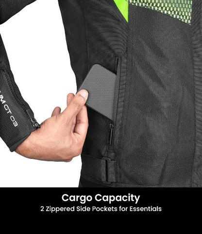 Rynox Helium GT 3 Jacket-Black Hi-viz Green