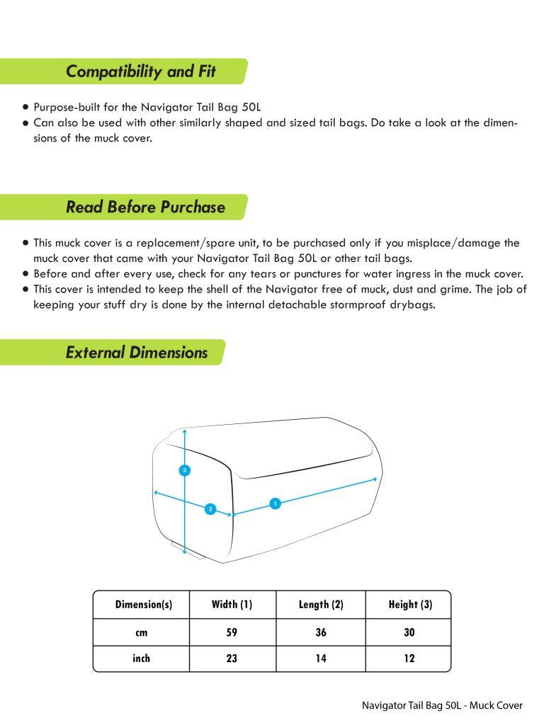 Rynox Navigator Tail Bag 50l - Muck Cover - Black