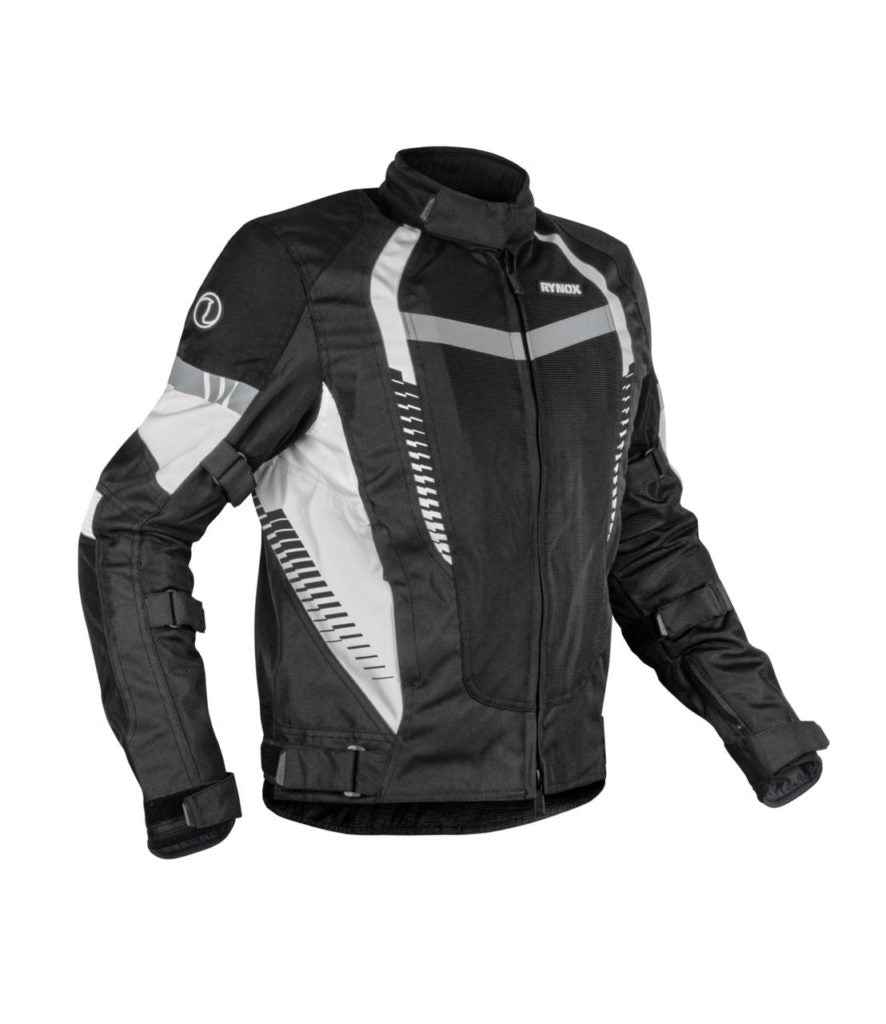 Rynox Tornado Pro 4 Riding Jacket - Black White - Buy Now At