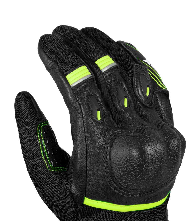 Rynox Tornado Pro 4 Gloves - Black Hi-Viz Green
