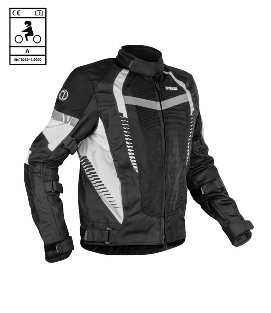 Rynox Tornado Pro 4 Jacket-CE Certified Class A - Black White