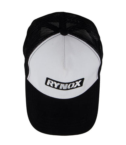 Rynox Wordmark Trucker Cap - White Black Mesh