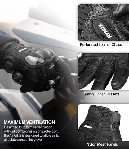 Rynox AIR GT 2 Riding Gloves - All Black