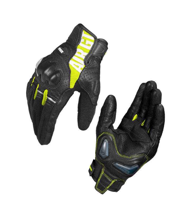 Rynox AIR GT 2 Riding Gloves - Black/Hi-Viz Green
