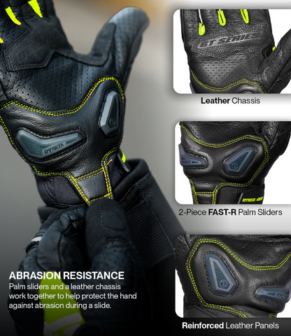 Rynox AIR GT 2 Riding Gloves - Black/Hi-Viz Green