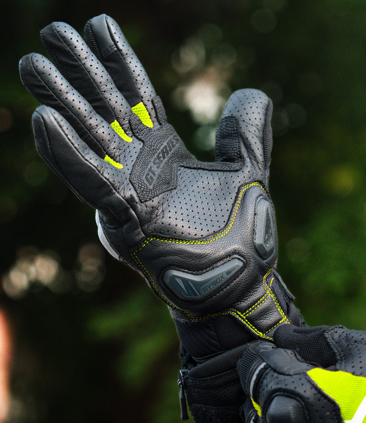 Rynox AIR GT 2 Riding Gloves - Black/Hi-Viz Green