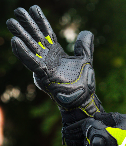 Rynox AIR GT 2 Riding Gloves - Black/Hi-Viz Green