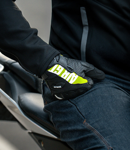 Rynox AIR GT 2 Riding Gloves - Black/Hi-Viz Green