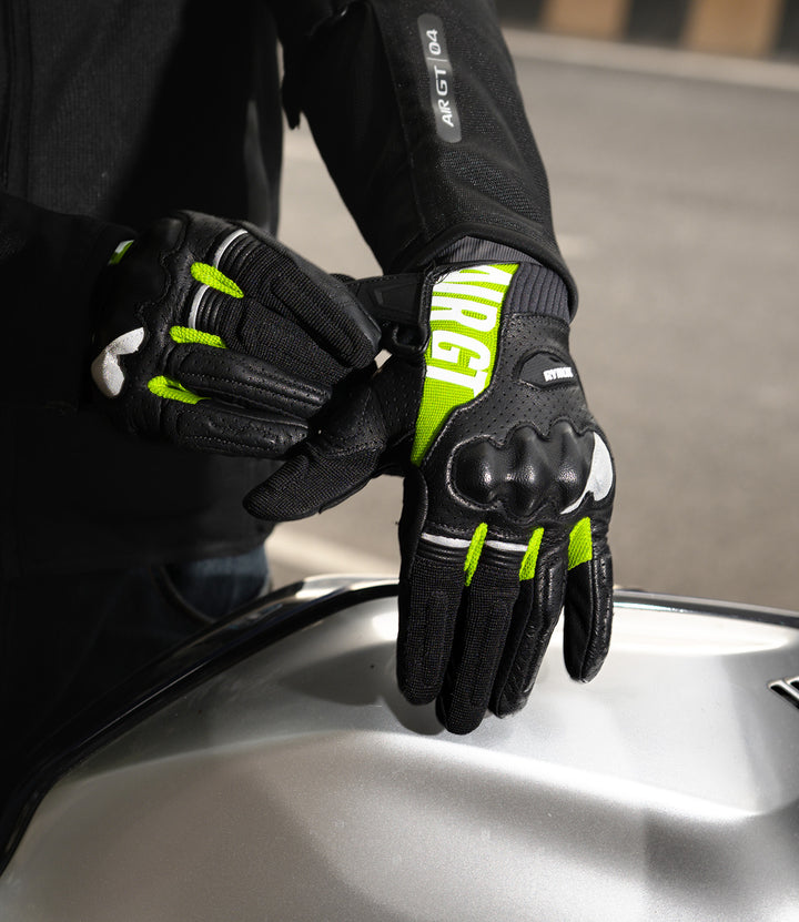 Rynox AIR GT 2 Riding Gloves - Black/Hi-Viz Green