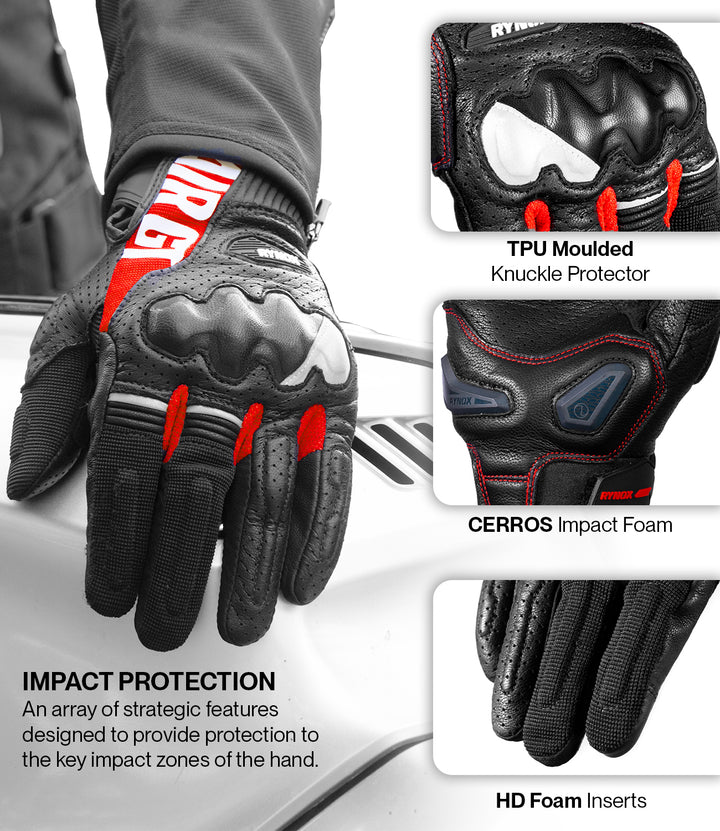 Rynox AIR GT 2 Riding Gloves - Black/Red
