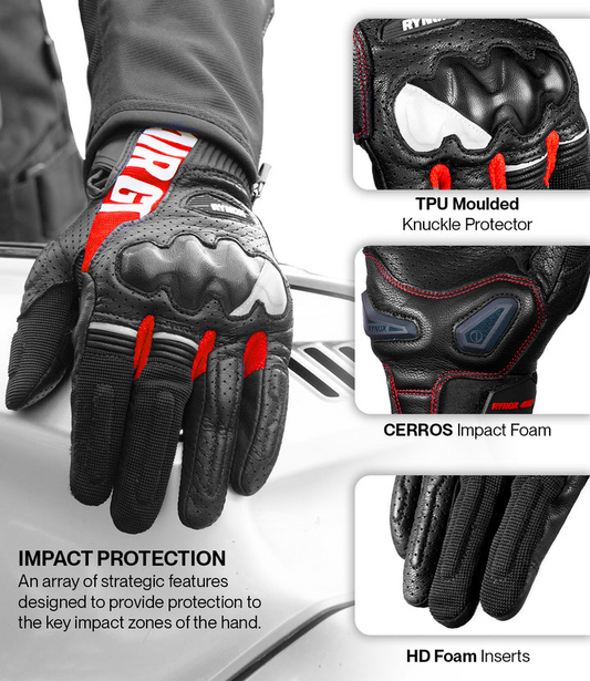 Rynox AIR GT 2 Riding Gloves - Black/Red