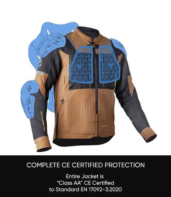 Rynox Outlander Pro Jacket – CE Certified Class AA (Black-Brown)