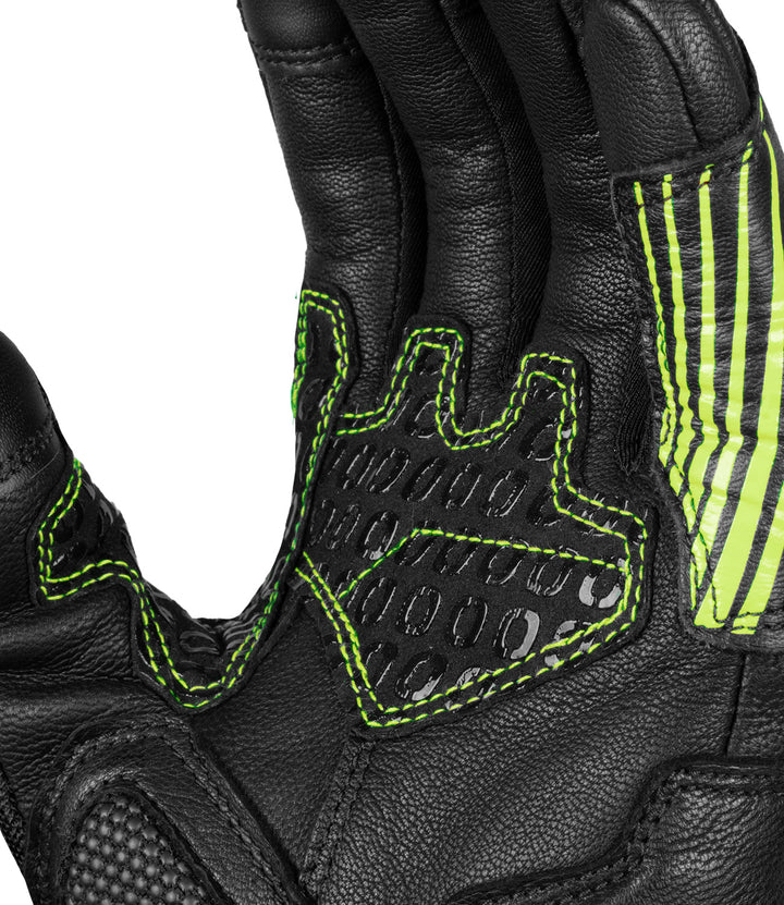 Rynox Tornado Pro 4 Gloves - Carbon Edition (Black Hi-Viz Green)