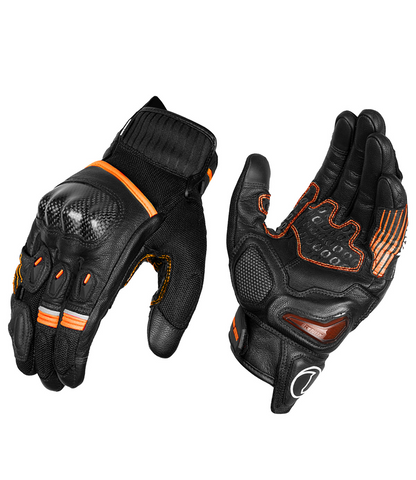 Rynox Tornado Pro 4 Gloves - Carbon Edition (Black/Orange)