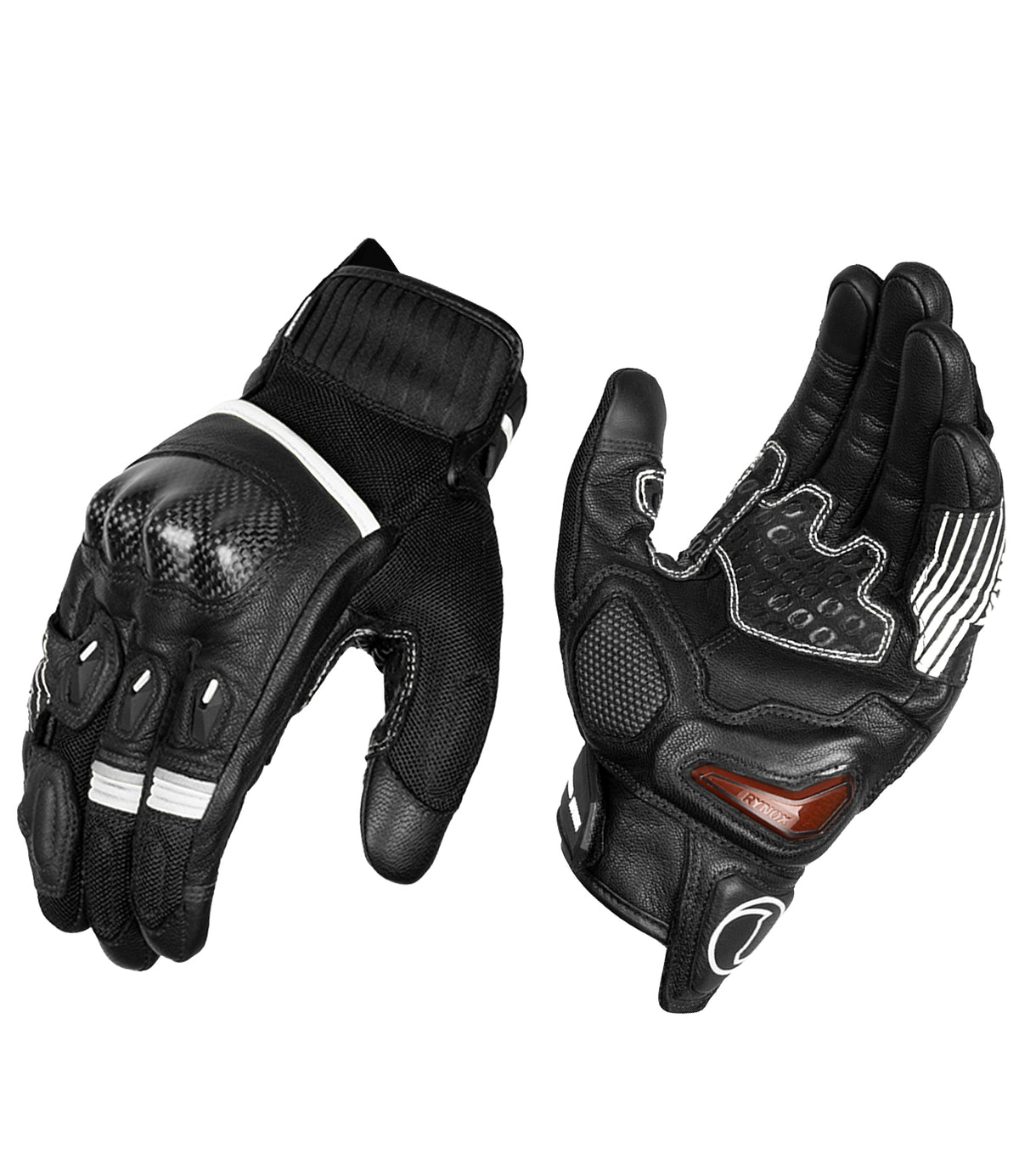 Rynox Tornado Pro 4 Gloves - Carbon Edition (Black White)