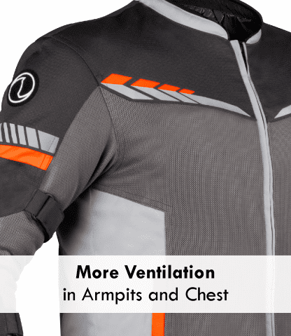 Rynox Air GT 4 Riding Jacket - Grey Hi Viz Orange - Riders Junction