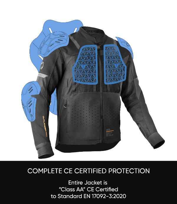 Rynox Outlander Pro Jacket – CE Certified Class AA (All Black)