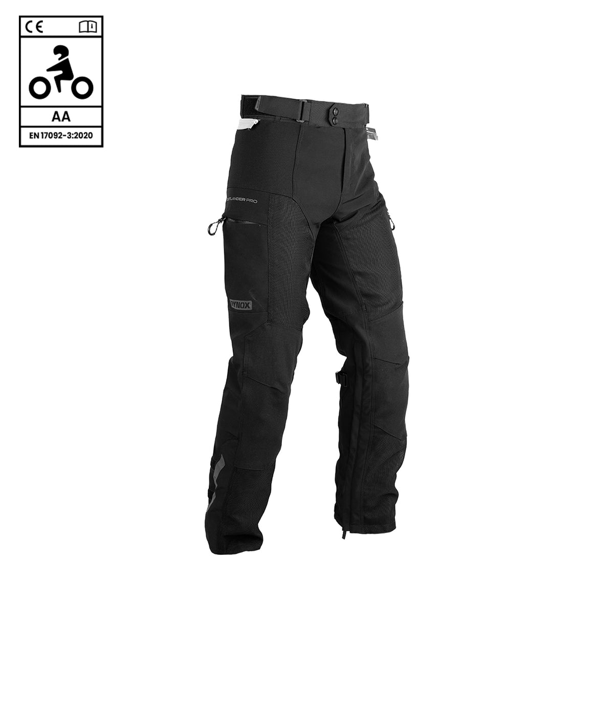 Rynox Outlander Pro Pants – CE Certified Class AA (All Black)