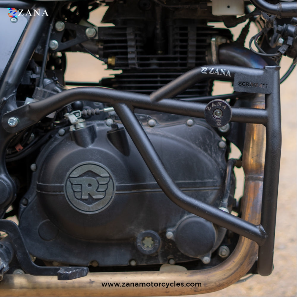 SCRAM 411 ENGINE FRAME WITH SLIDER BLACK