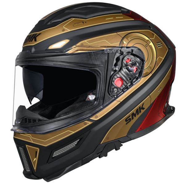 SMK-Agnar Cyborg Full Face Helmet-Red Chrome MA 237