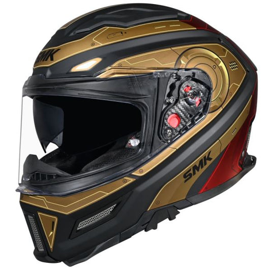 SMK-Agnar Cyborg Full Face Helmet-Red Chrome MA 237