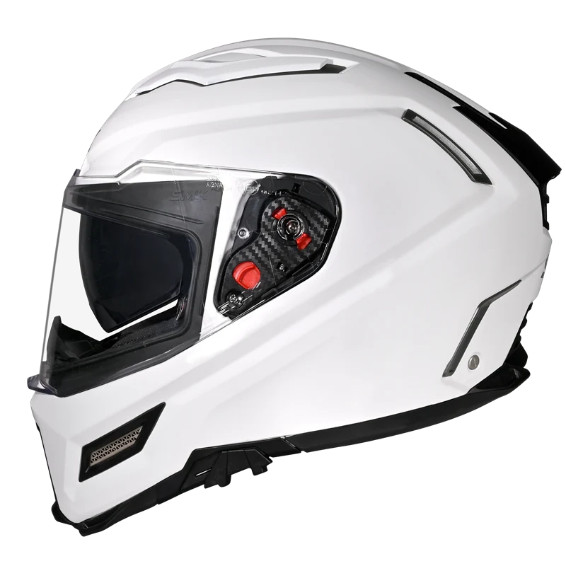 SMK-Agnar Solid Full Face Helmet-White GL 100