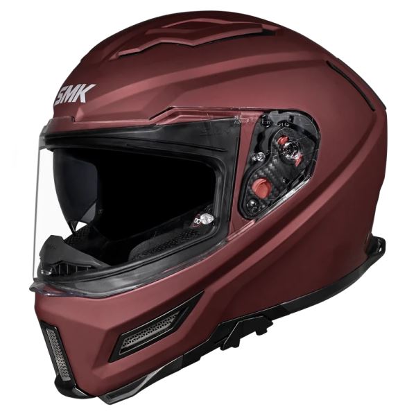 SMK-Agnar Solid Full Face Helmet-Wine Red MA 300