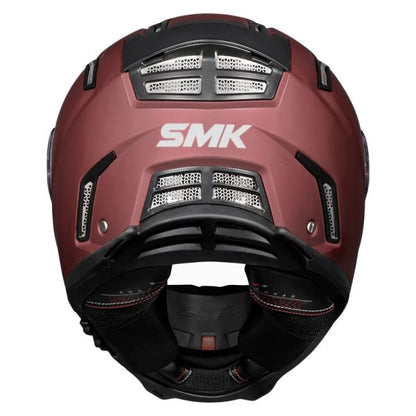 SMK-Agnar Solid Full Face Helmet-Wine Red MA 300