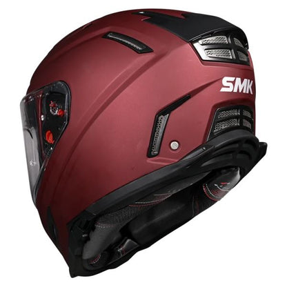 SMK-Agnar Solid Full Face Helmet-Wine Red MA 300