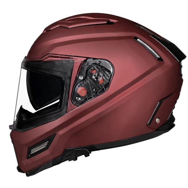 SMK-Agnar Solid Full Face Helmet-Wine Red MA 300