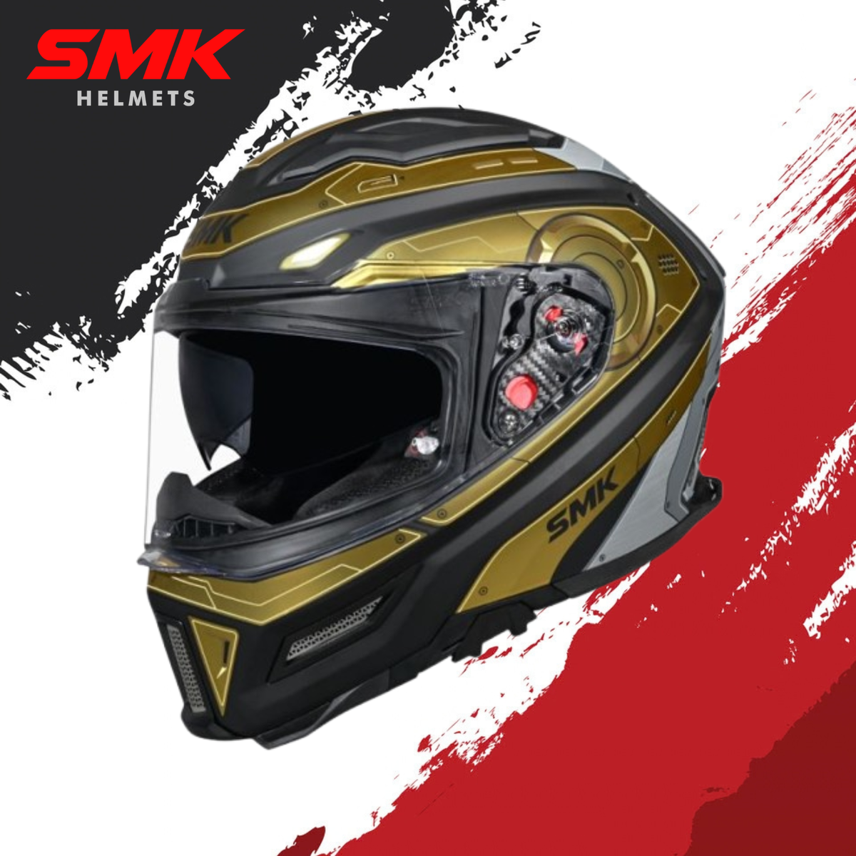 SMK-Agnar Cyborg Full Face Helmet-Gold Chrome MA 267