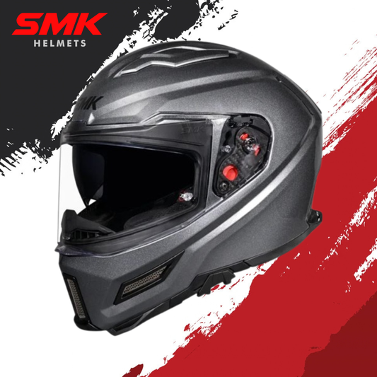 SMK-Agnar Solid Full Face Helmet-Anthracite GLDA 600