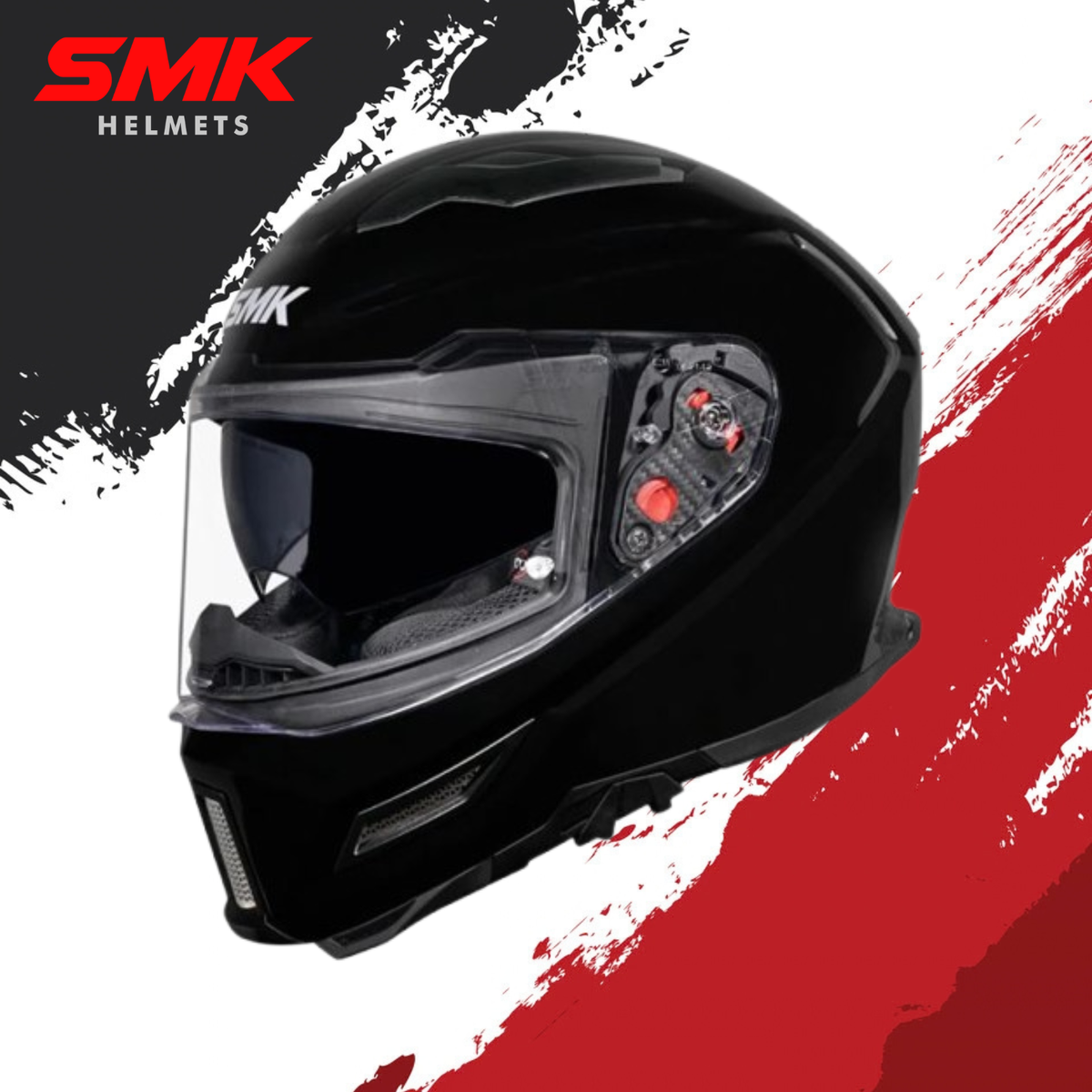 SMK-Agnar Solid Full Face Helmet-Black GL 200