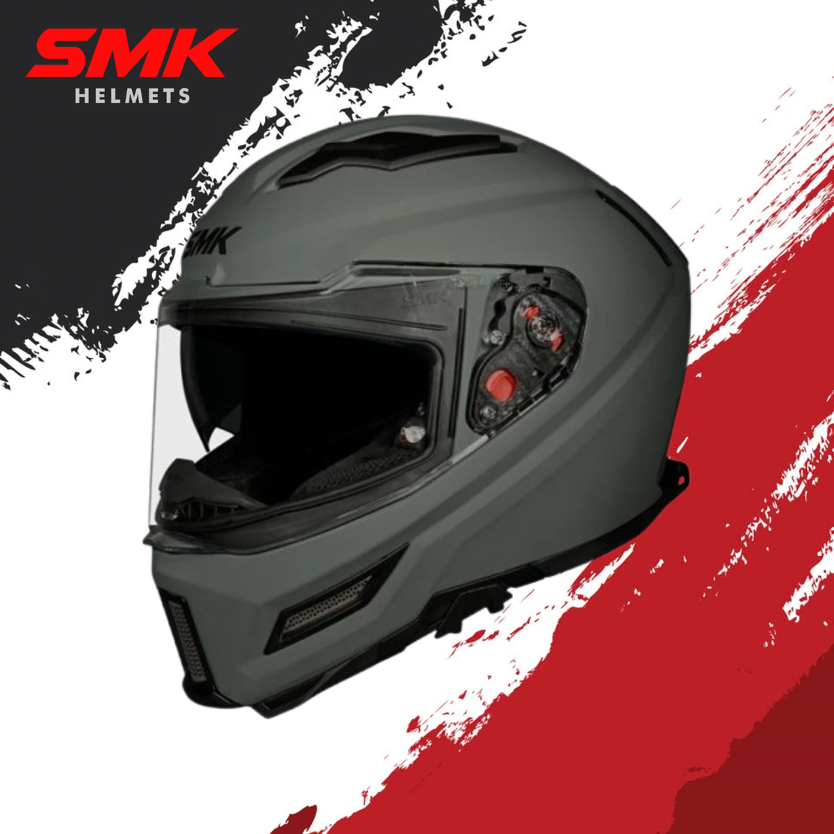 SMK-Agnar Solid Full Face Helmet-Nardo Grey MA 600