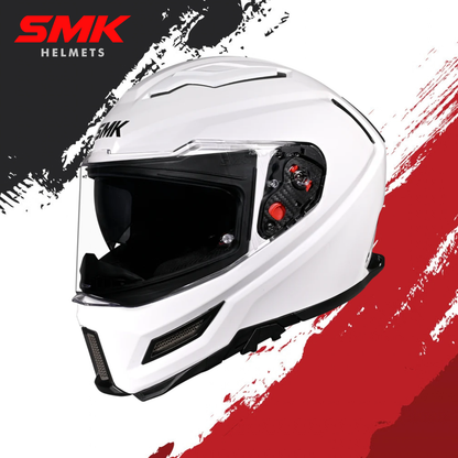 SMK-Agnar Solid Full Face Helmet-White GL 100