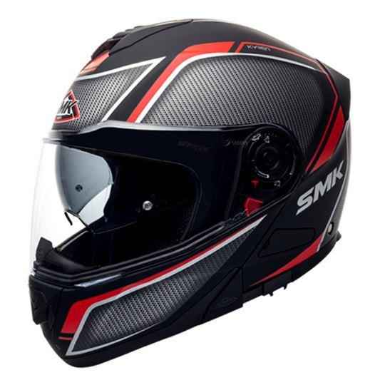 SMK Glide Kyren Modular Helmet Matt Black Red (MA263)