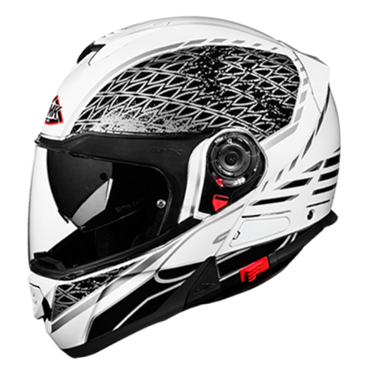 SMK Glide Sign Matt White & Grey Helmet - MA126 - Riders Junction