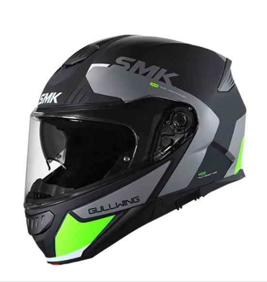 SMK Gullwing Kresto Glossy Black & Grey Helmet - GL264 - Riders-Junction