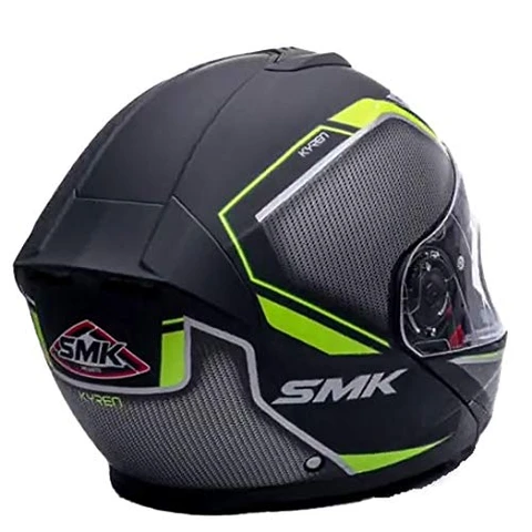 SMK Glide Kyren Modular Helmet Matt Black Grey Green (MA268) - Riders Junction