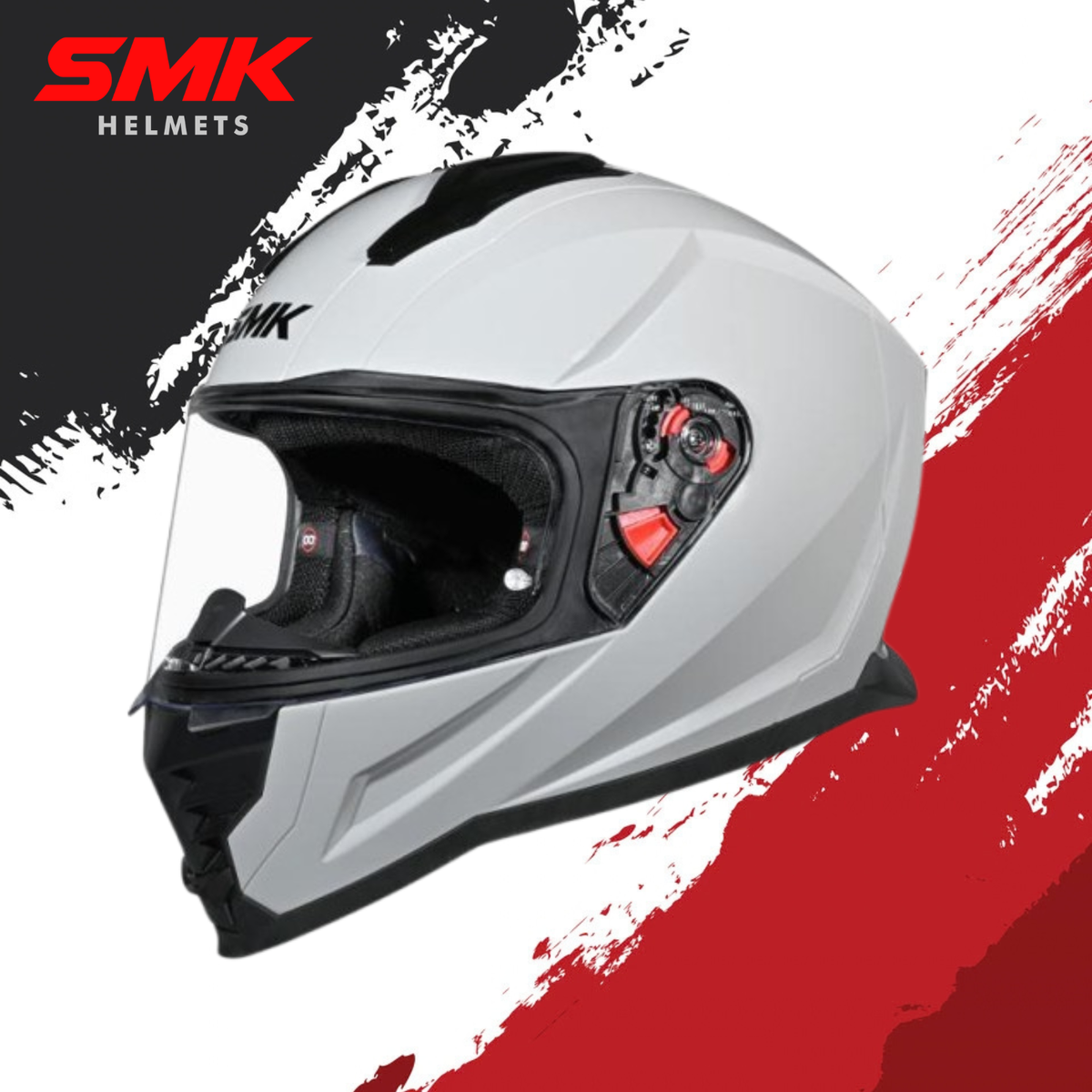 SMK-Nova Solid Full Face Helmet (WHITE GL 100)