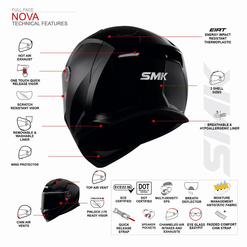SMK-Nova Track Full Face Helmet (GL 263)