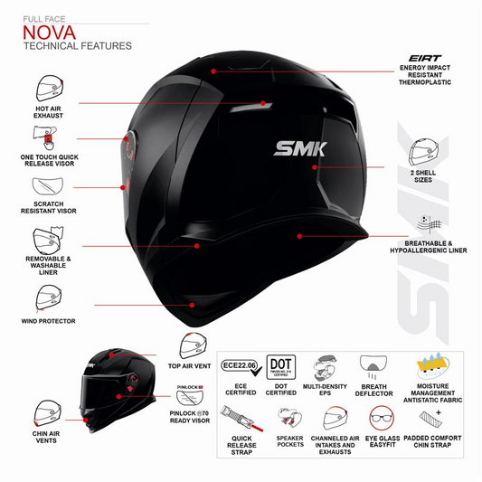 SMK-Nova Track Full Face Helmet (MA 266)
