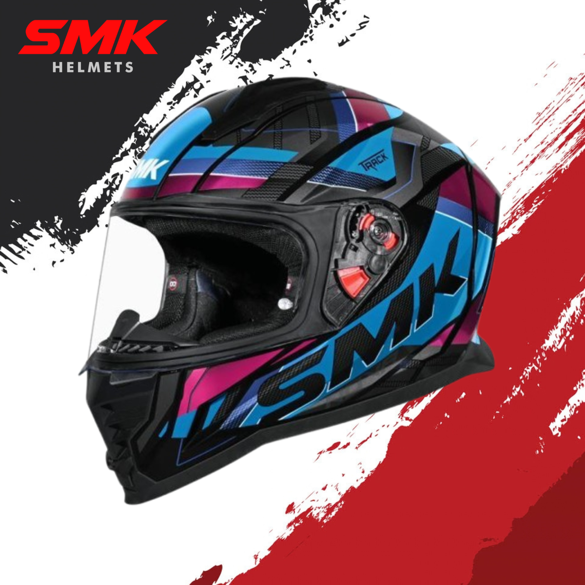 SMK-Nova Track Full Face Helmet (GL 259 Magenta Chrome)