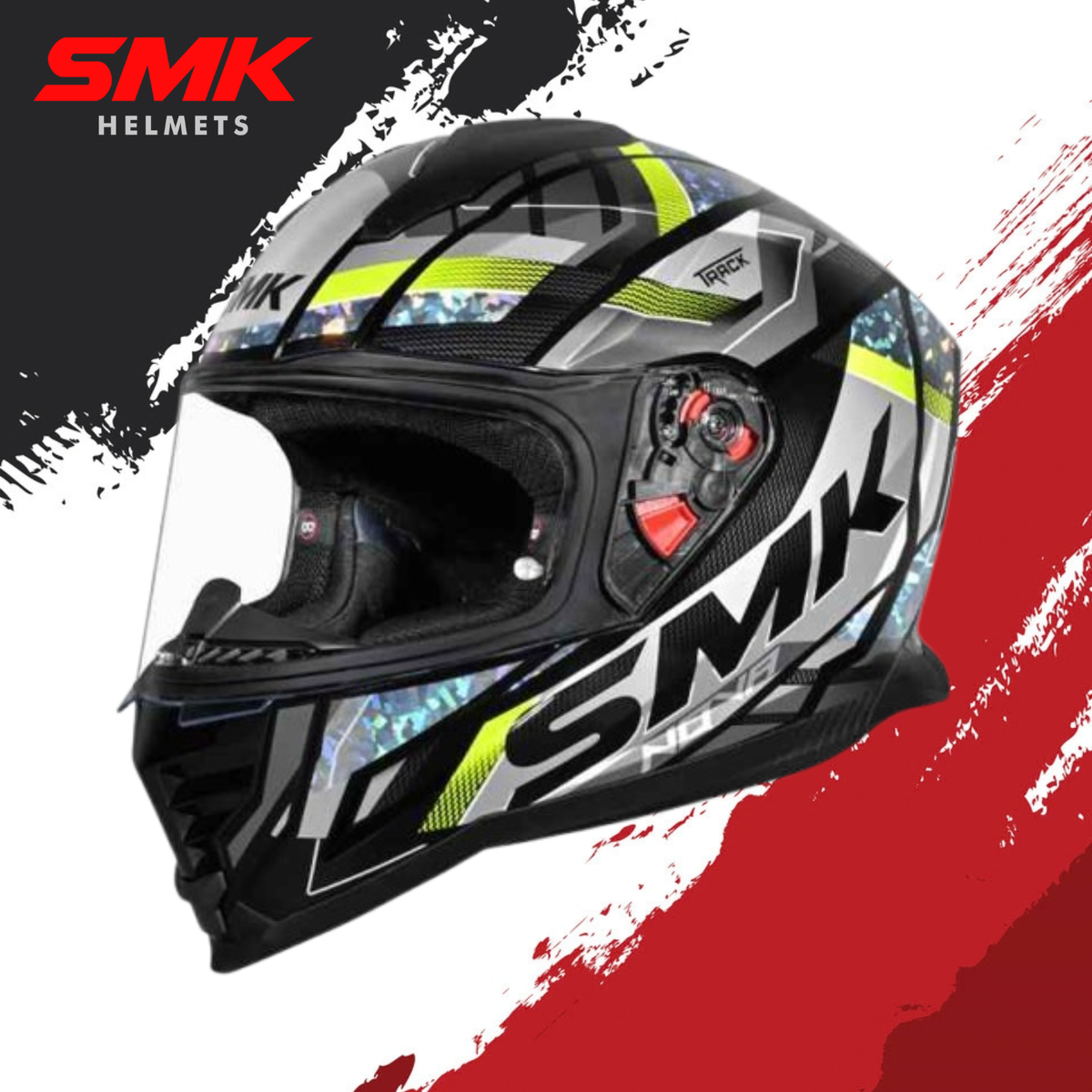 SMK-Nova Track Full Face Helmet (GL 264 CRYSTAL CHROME)